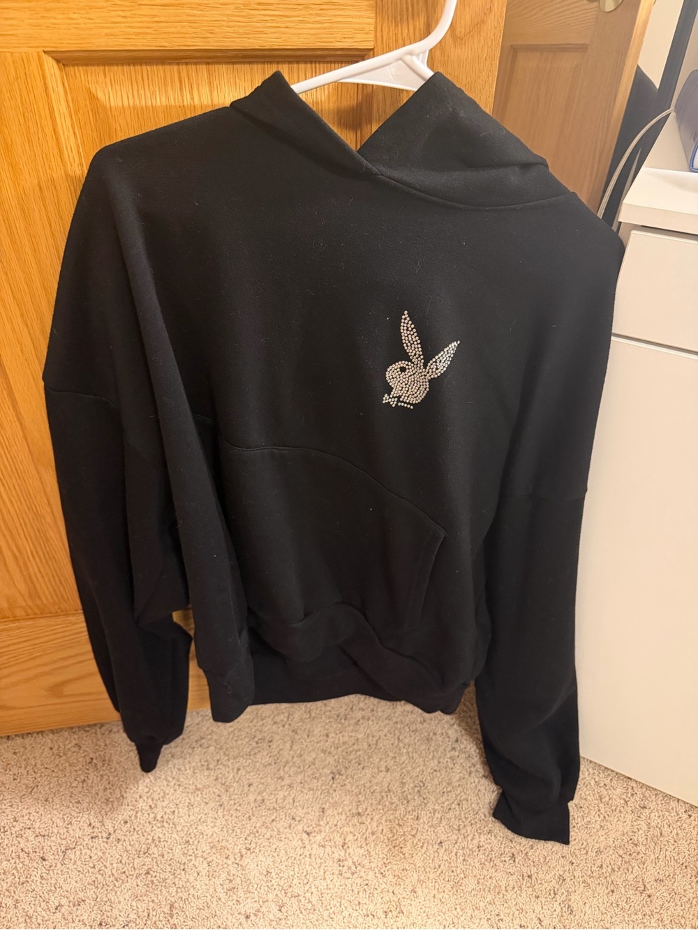 Playboy Crystal Logo Black Hoodie Sweater